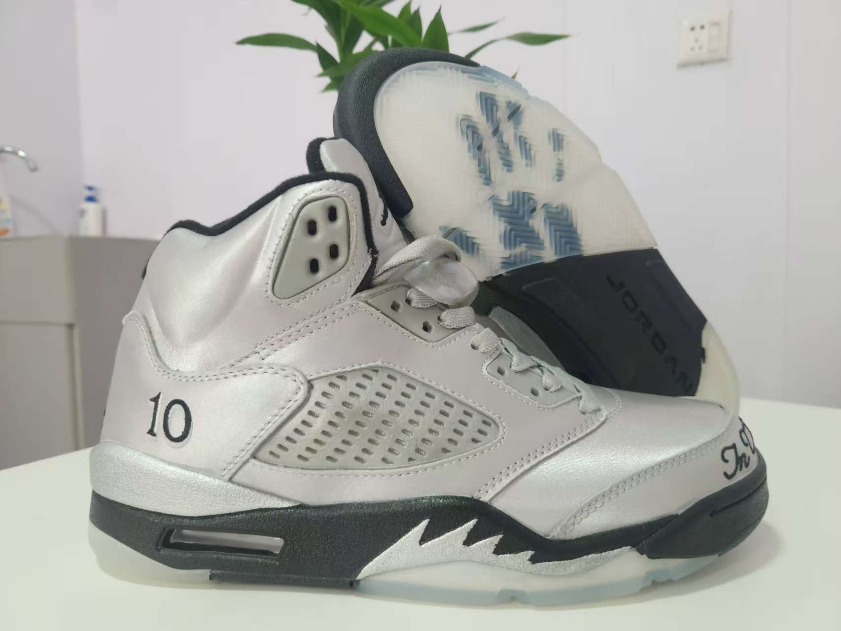 Men's Running Weapon Air Jordan 5 Grey Shoes 0103